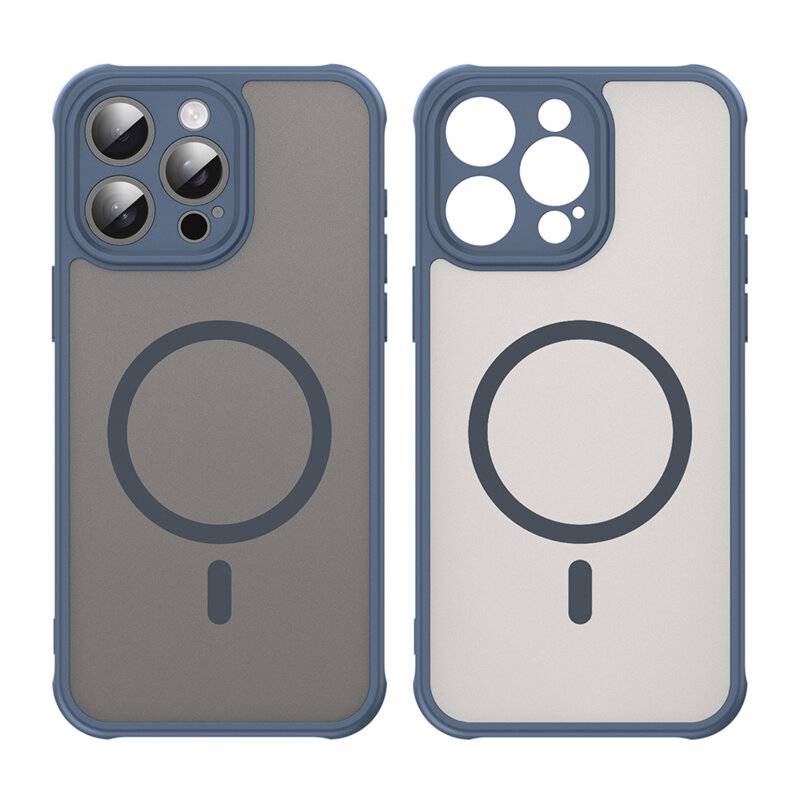 Husa iPhone 15 Pro Max Techsuit HaloFrost II MagSafe, bleumarin