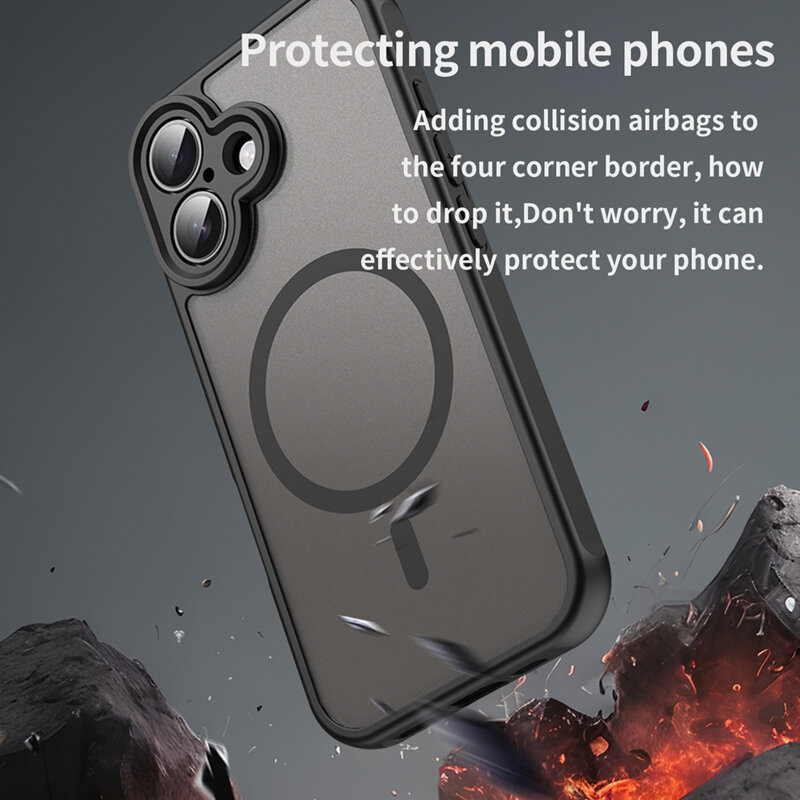 Husa iPhone 16 Techsuit HaloFrost II MagSafe, negru