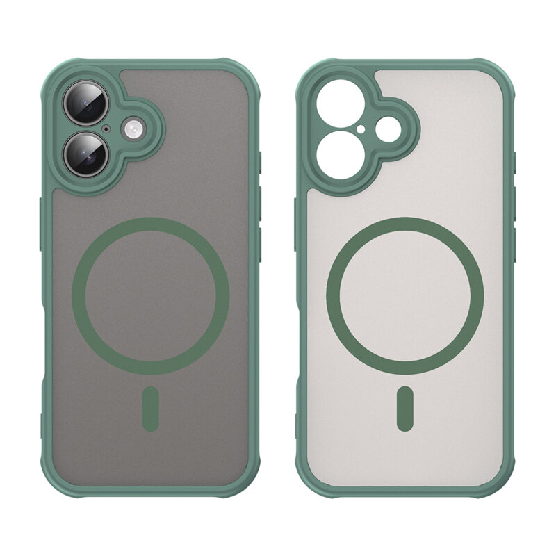 Husa iPhone 16 Plus Techsuit HaloFrost II MagSafe, verde
