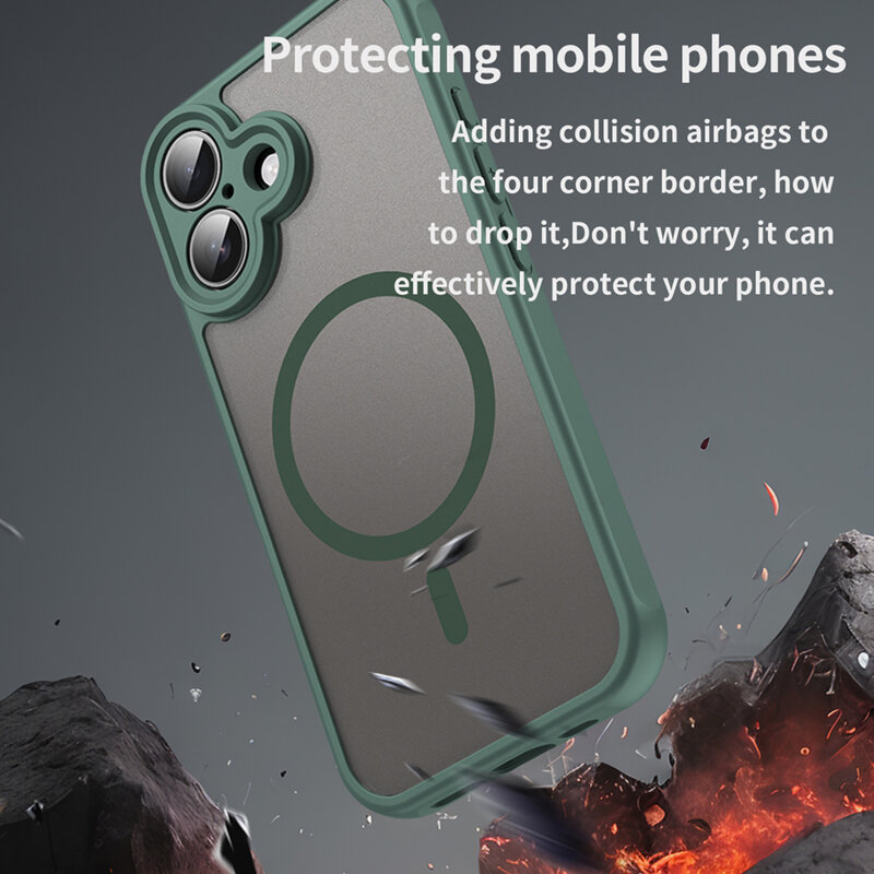 Husa iPhone 16 Plus Techsuit HaloFrost II MagSafe, verde