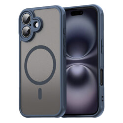 Husa iPhone 16 Plus Techsuit HaloFrost II MagSafe, bleumarin