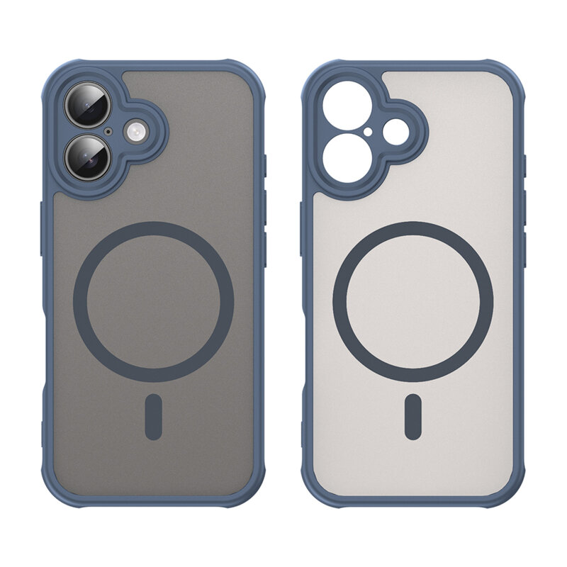 Husa iPhone 16 Plus Techsuit HaloFrost II MagSafe, bleumarin
