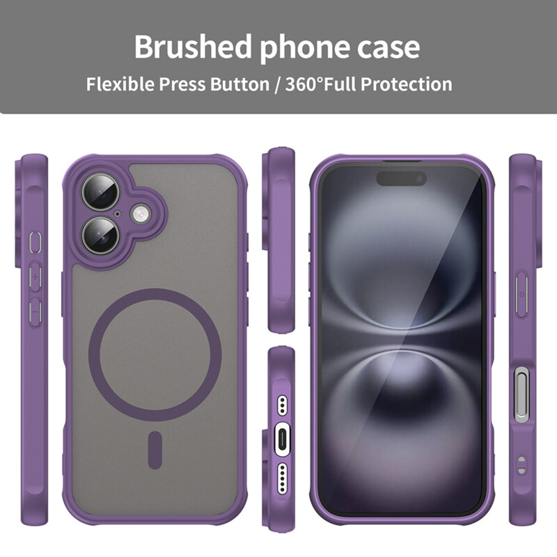 Husa iPhone 16 Plus Techsuit HaloFrost II MagSafe, mov