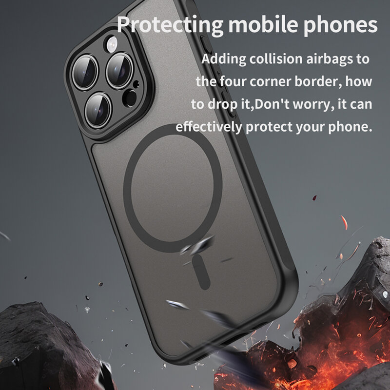 Husa iPhone 16 Pro Techsuit HaloFrost II MagSafe, negru