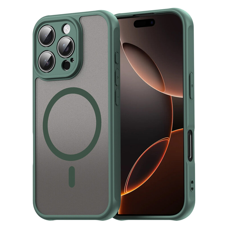 Husa iPhone 16 Pro Techsuit HaloFrost II MagSafe, verde