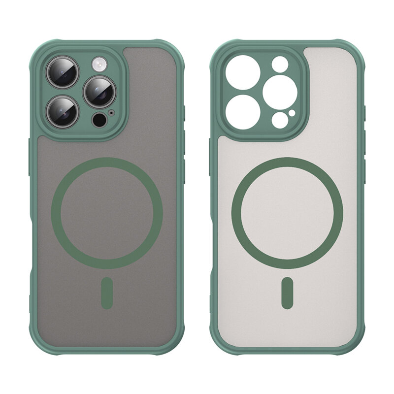 Husa iPhone 16 Pro Techsuit HaloFrost II MagSafe, verde