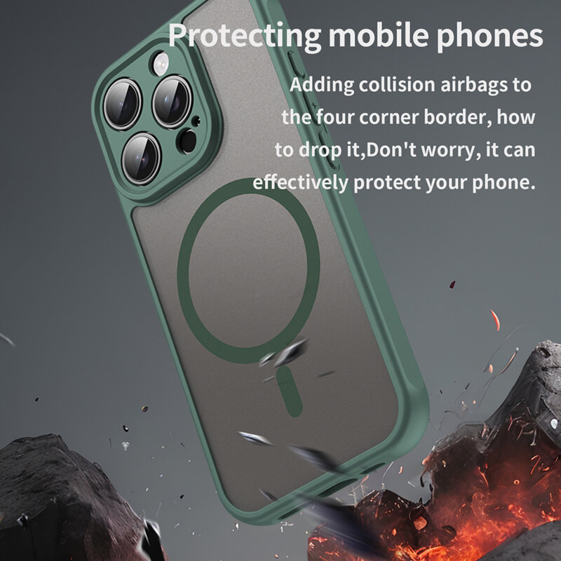 Husa iPhone 16 Pro Techsuit HaloFrost II MagSafe, verde