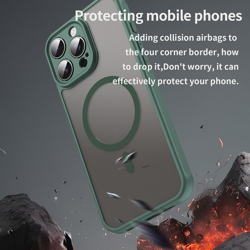 Husa iPhone 16 Pro Max Techsuit HaloFrost II MagSafe, verde