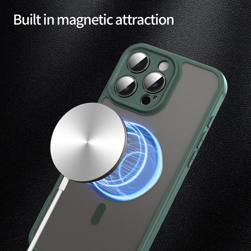 Husa iPhone 16 Pro Max Techsuit HaloFrost II MagSafe, verde