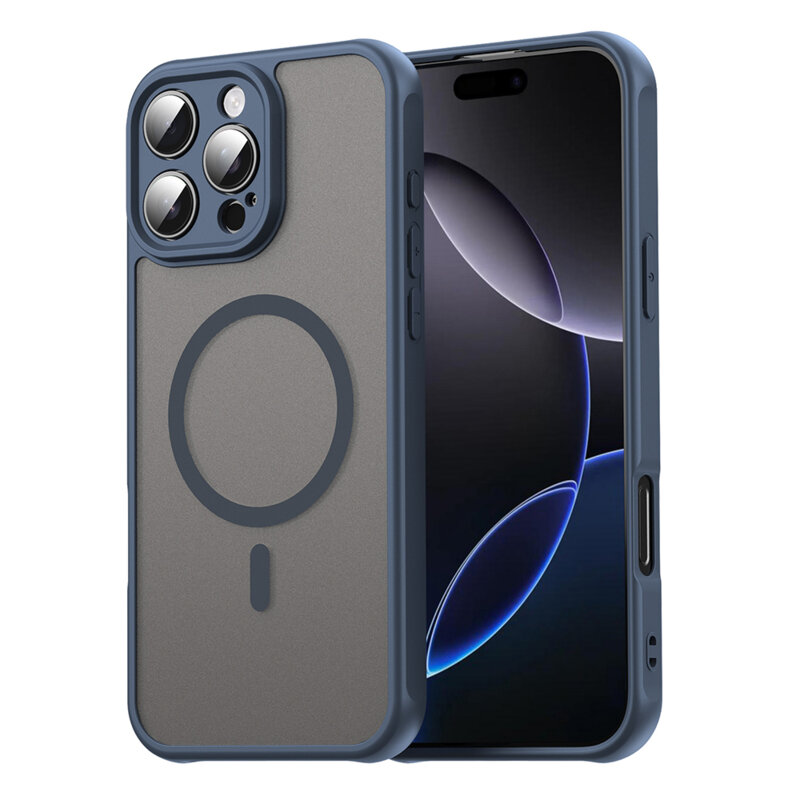 Husa iPhone 16 Pro Max Techsuit HaloFrost II MagSafe, bleumarin