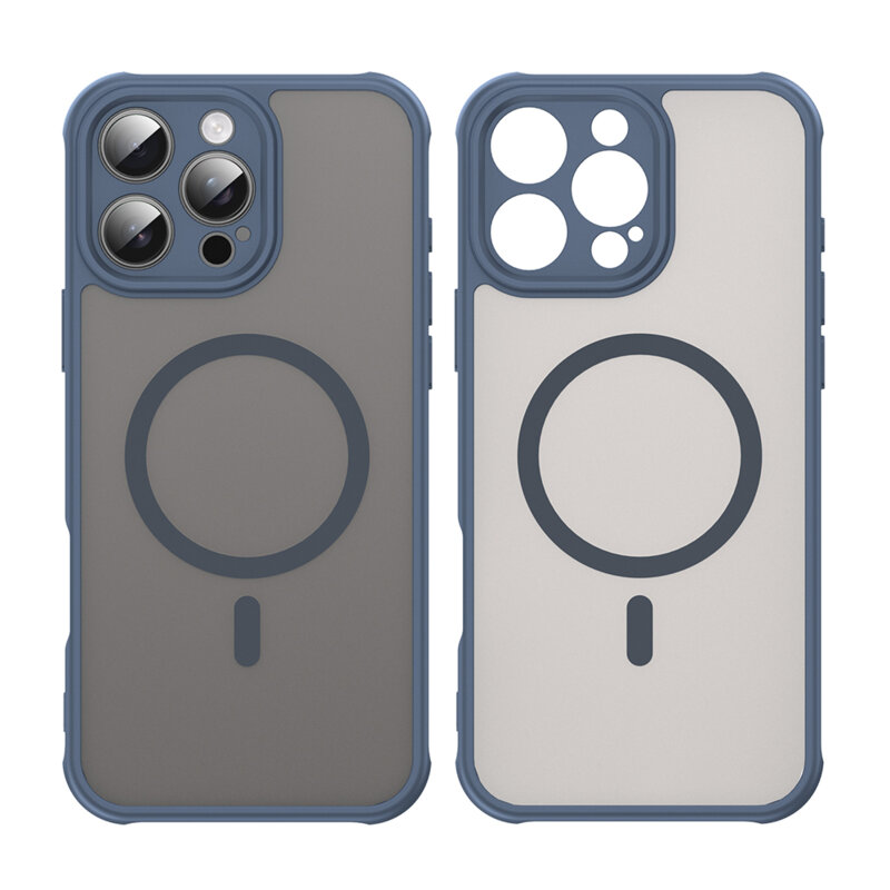 Husa iPhone 16 Pro Max Techsuit HaloFrost II MagSafe, bleumarin