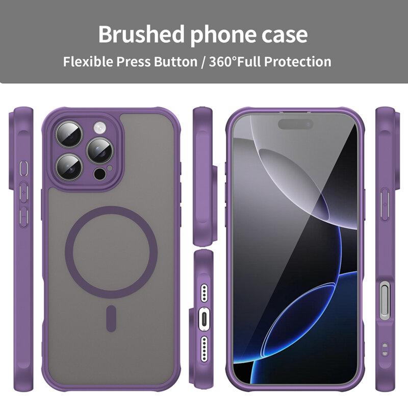 Husa iPhone 16 Pro Max Techsuit HaloFrost II MagSafe, mov