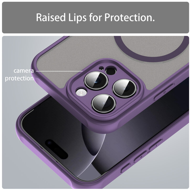 Husa iPhone 16 Pro Max Techsuit HaloFrost II MagSafe, mov