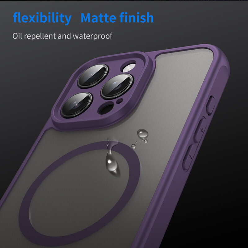 Husa iPhone 16 Pro Max Techsuit HaloFrost II MagSafe, mov