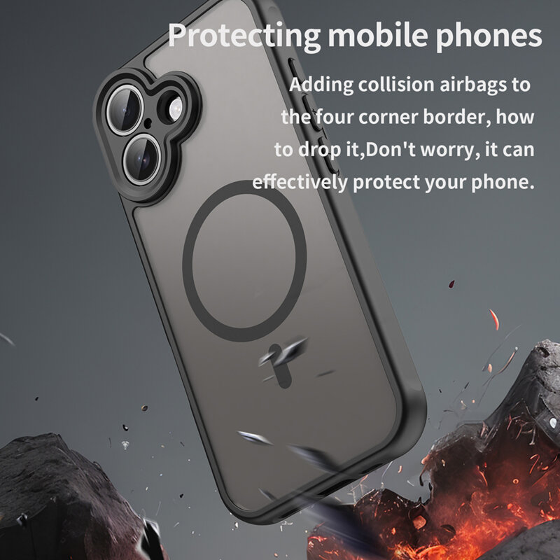 Husa iPhone 17 Techsuit HaloFrost II MagSafe, negru