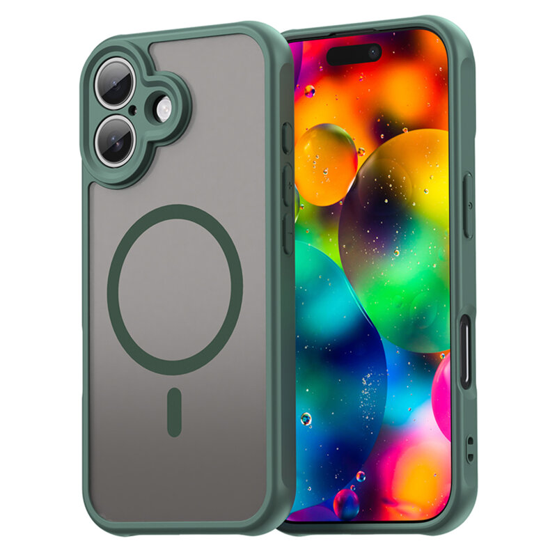 Husa iPhone 17 Techsuit HaloFrost II MagSafe, verde