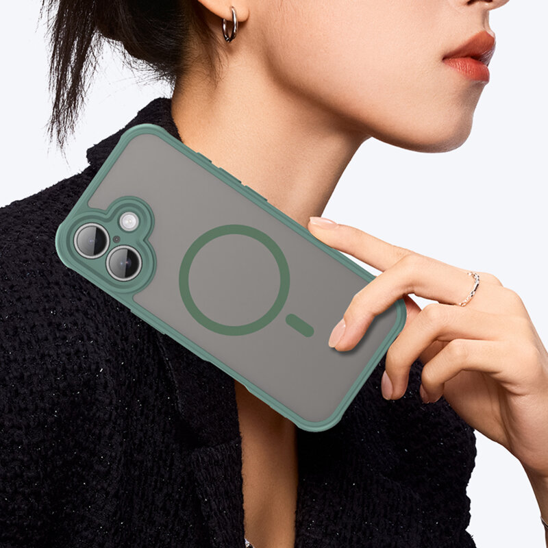 Husa iPhone 17 Techsuit HaloFrost II MagSafe, verde