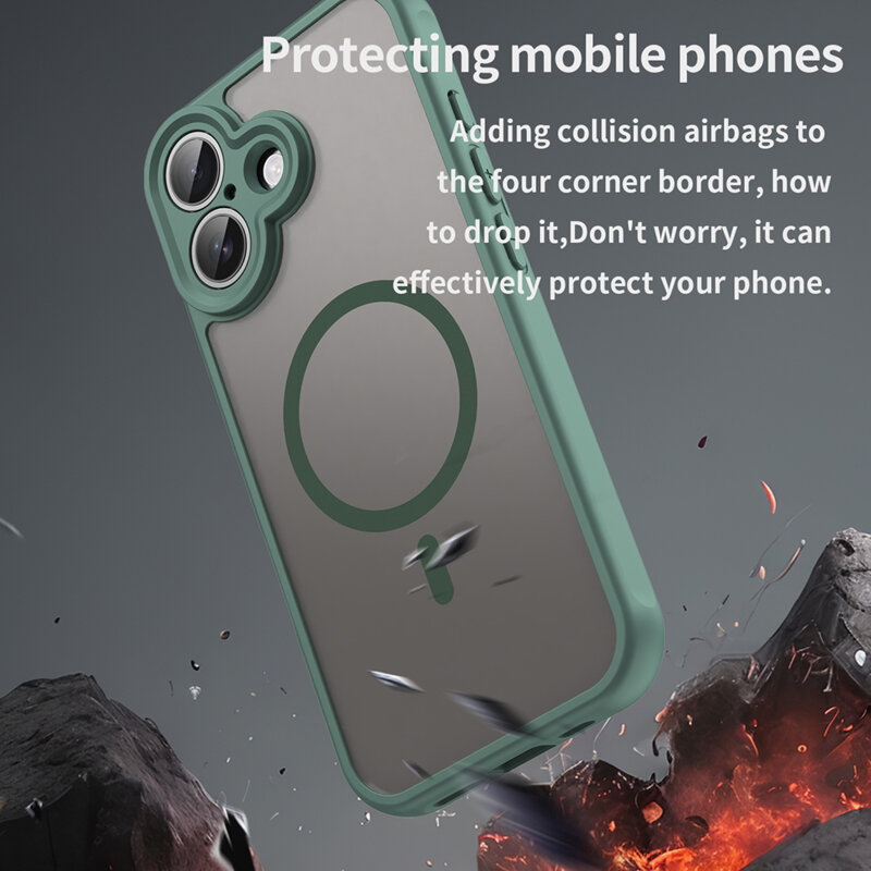 Husa iPhone 17 Techsuit HaloFrost II MagSafe, verde