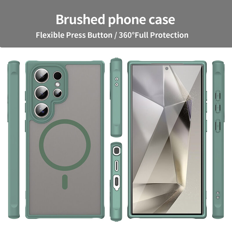 Husa Samsung Galaxy S24 Ultra Techsuit HaloFrost II MagSafe, verde