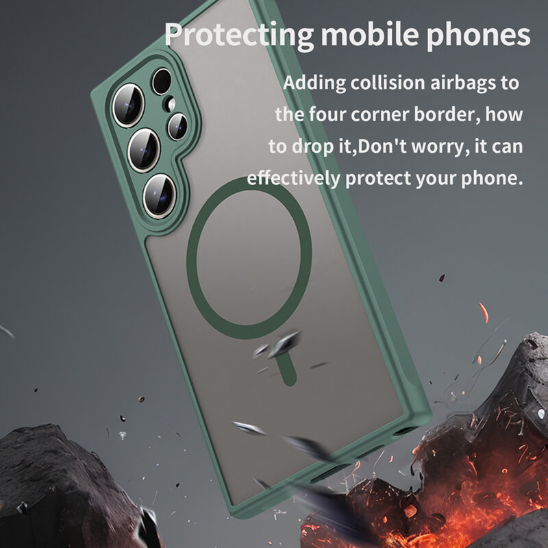 Husa Samsung Galaxy S24 Ultra Techsuit HaloFrost II MagSafe, verde