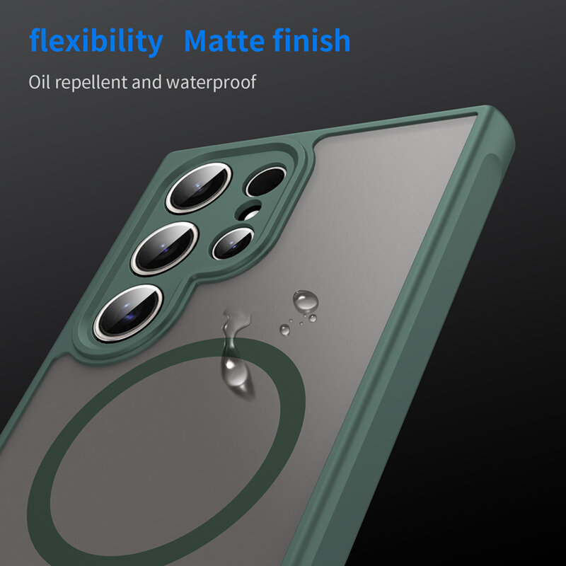 Husa Samsung Galaxy S24 Ultra Techsuit HaloFrost II MagSafe, verde