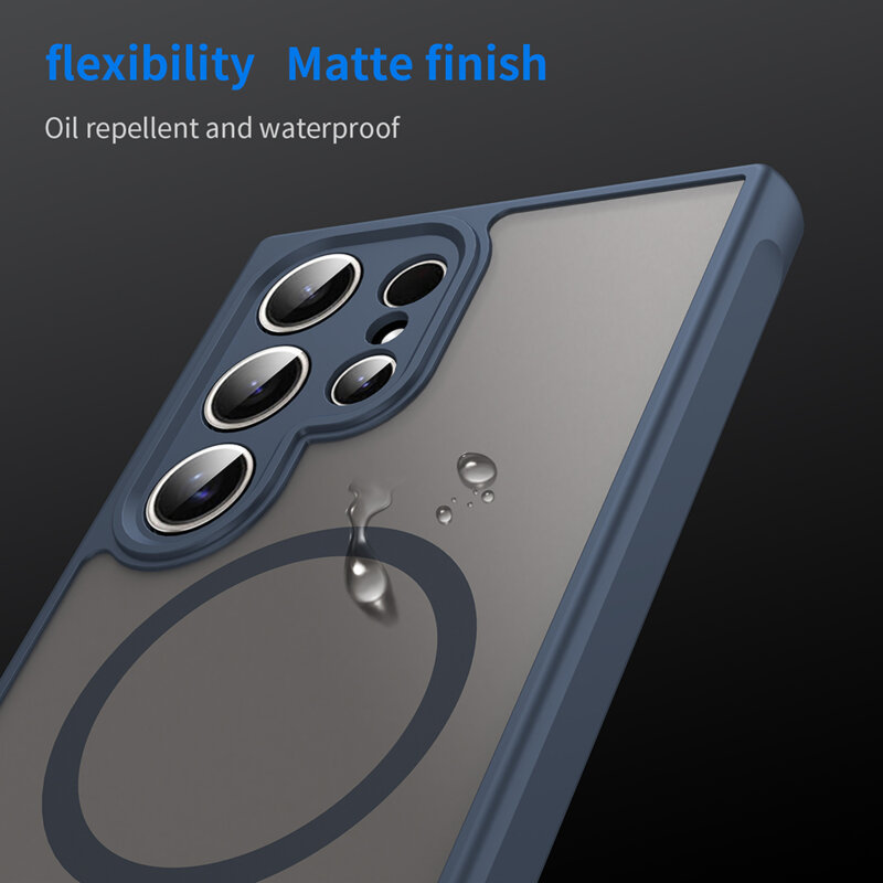 Husa Samsung Galaxy S24 Ultra Techsuit HaloFrost II MagSafe, bleumarin