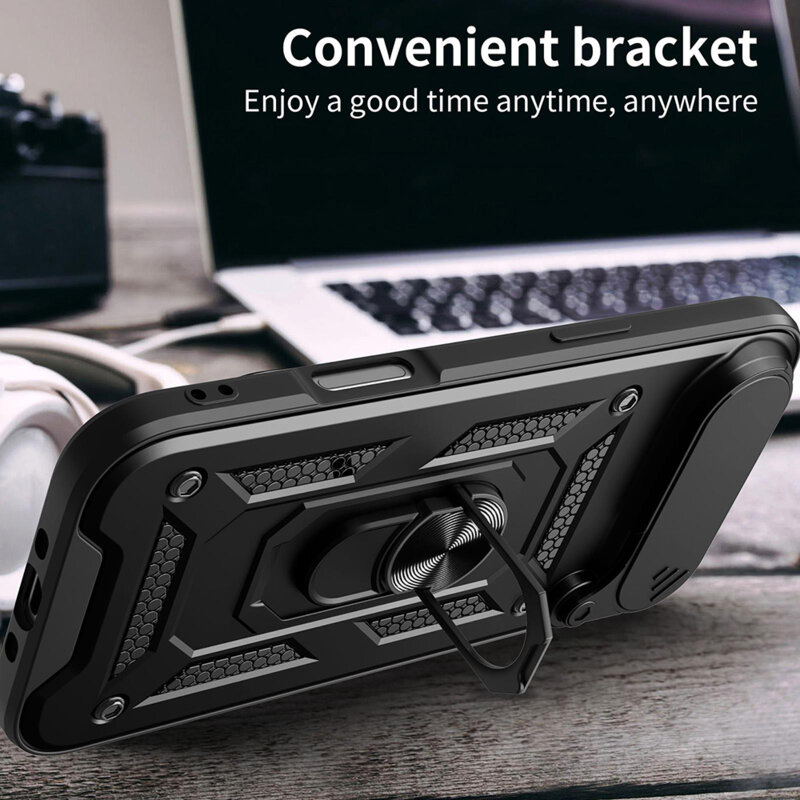 Husa iPhone 17 Air protectie camera Techsuit CamShield Series, albastru