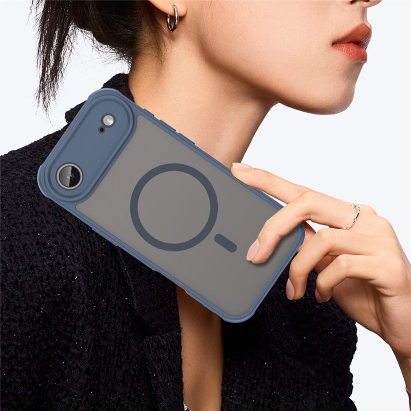 Husa iPhone 17 Air Techsuit HaloFrost II MagSafe, bleumarin