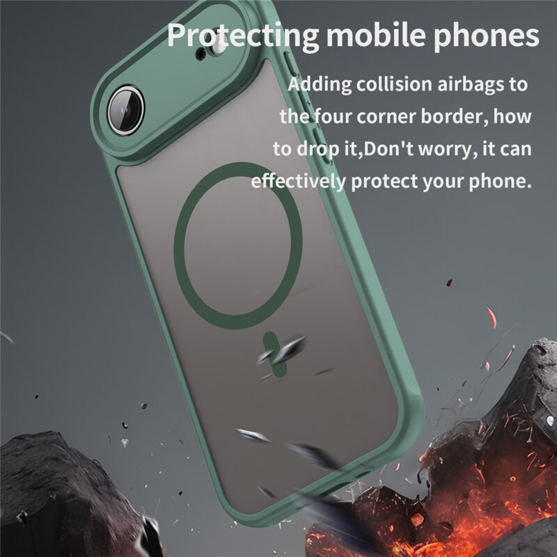 Husa iPhone 17 Air Techsuit HaloFrost II MagSafe, verde