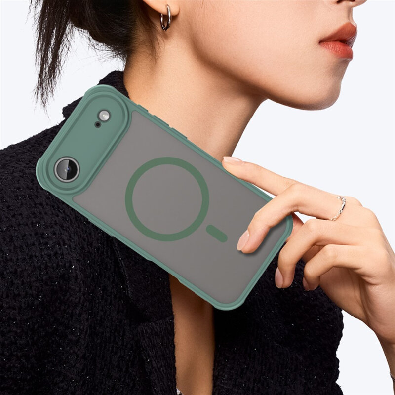 Husa iPhone 17 Air Techsuit HaloFrost II MagSafe, verde