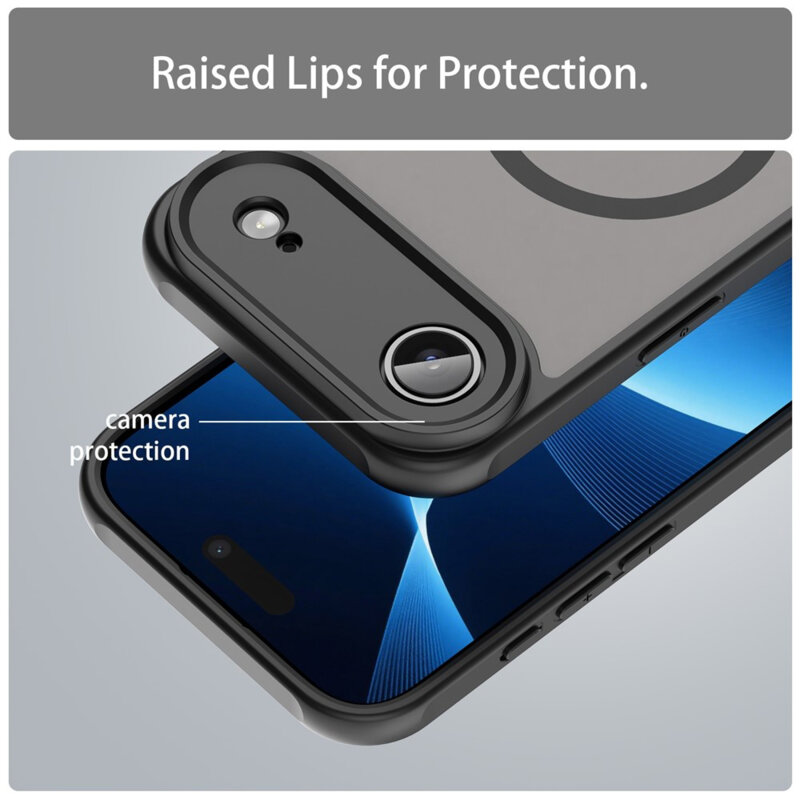Husa iPhone 17 Air Techsuit HaloFrost II MagSafe, negru