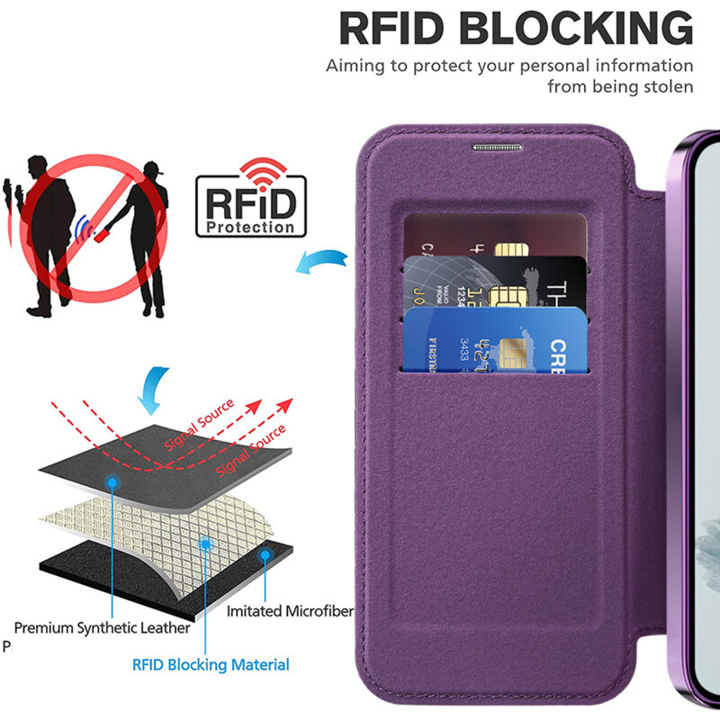 Husa Google Pixel 9a Techsuit SmartMag Book Case, mov