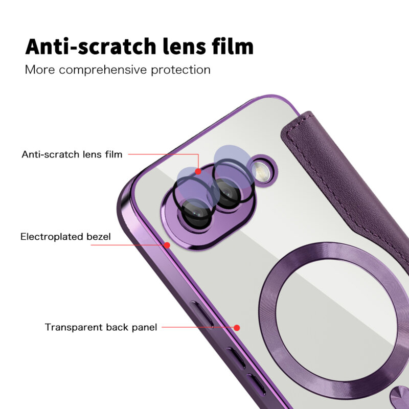 Husa Google Pixel 9a Techsuit SmartMag Book Case, mov