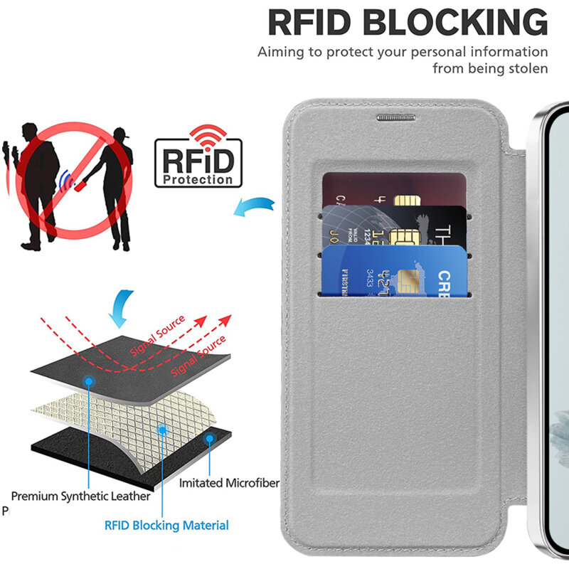 Husa Google Pixel 9a Techsuit SmartMag Book Case, gri