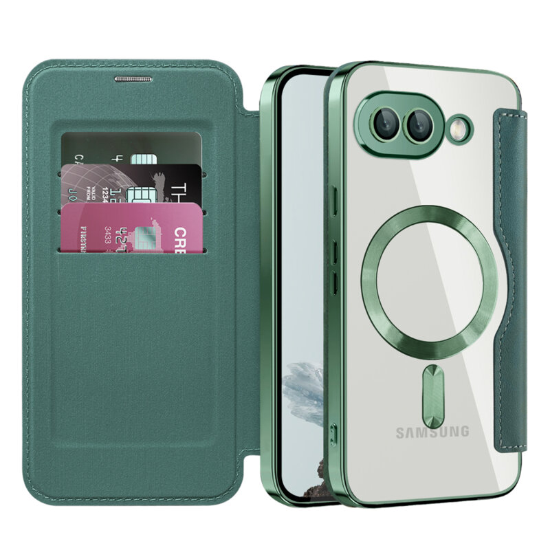 Husa Google Pixel 9a Techsuit SmartMag Book Case, verde