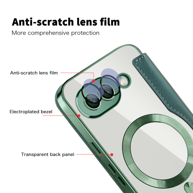 Husa Google Pixel 9a Techsuit SmartMag Book Case, verde