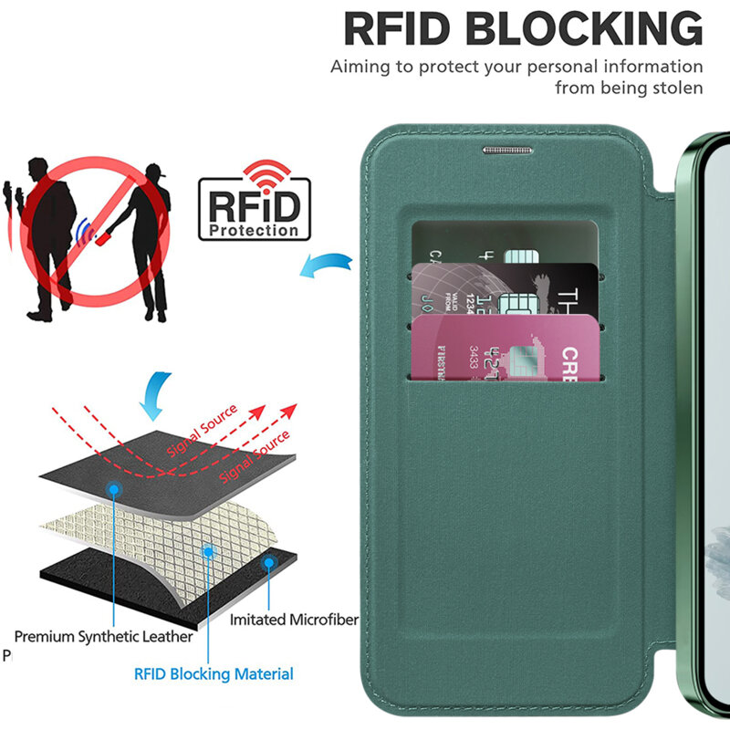 Husa Google Pixel 9a Techsuit SmartMag Book Case, verde