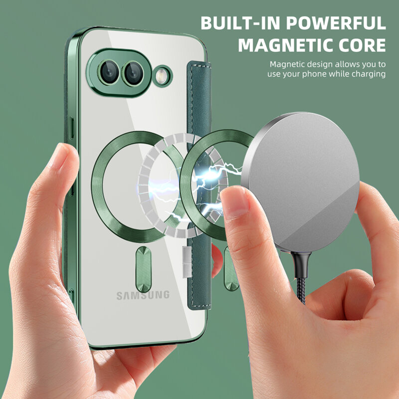 Husa Google Pixel 9a Techsuit SmartMag Book Case, verde