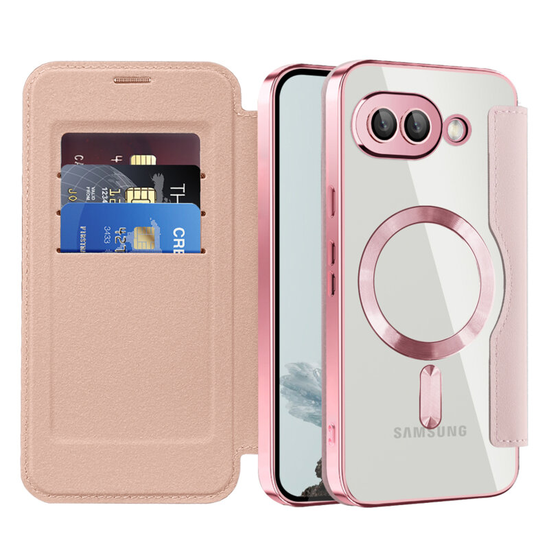 Husa Google Pixel 9a Techsuit SmartMag Book Case, roz