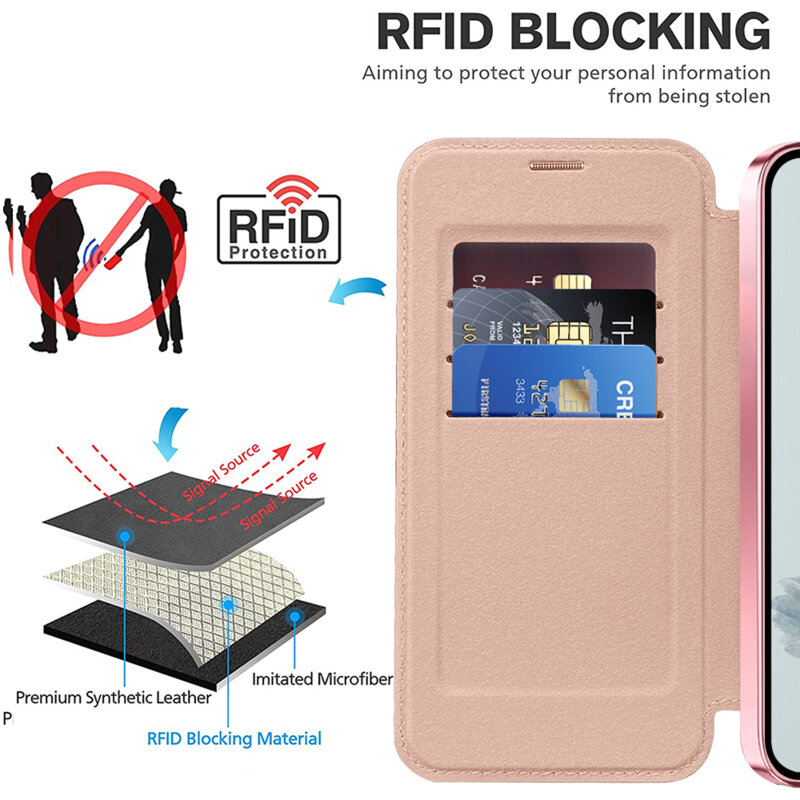 Husa Google Pixel 9a Techsuit SmartMag Book Case, roz