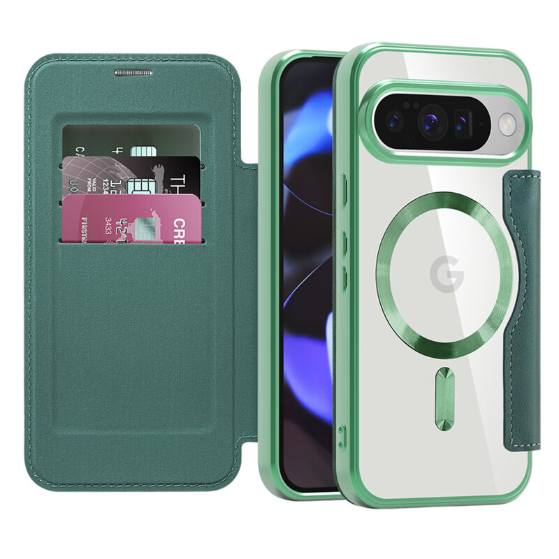Husa Google Pixel 10 Pro Techsuit SmartMag Book Case, verde