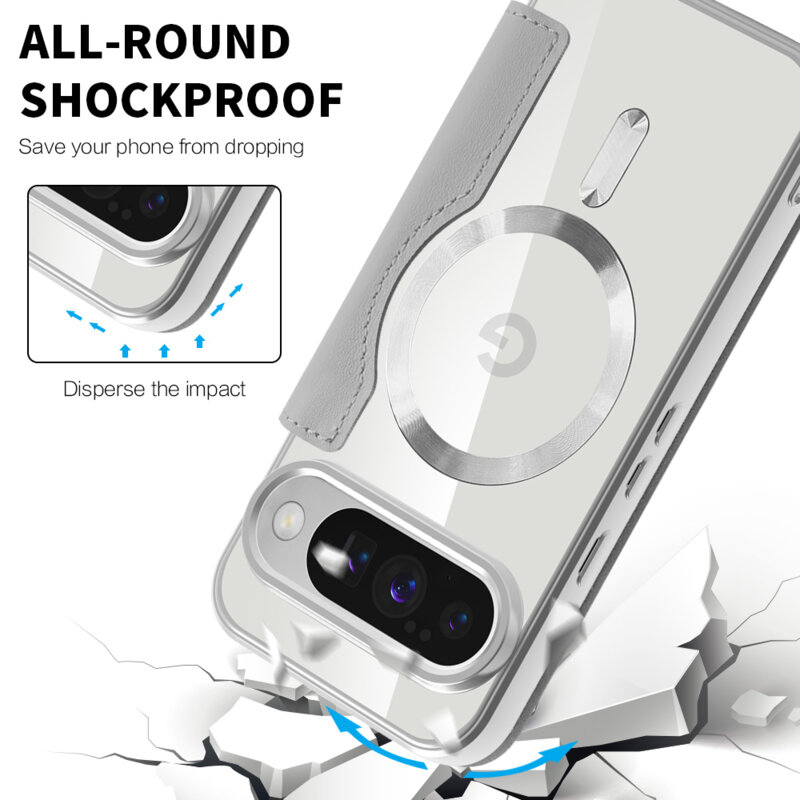 Husa Google Pixel 10 Pro Techsuit SmartMag Book Case, gri