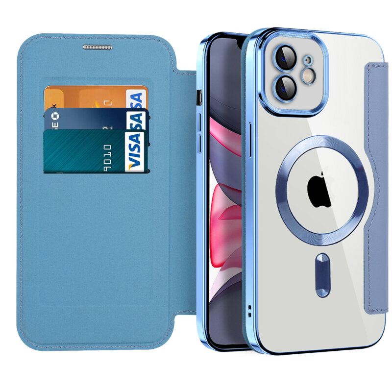 Husa iPhone 11 Techsuit SmartMag Book Case, bleu