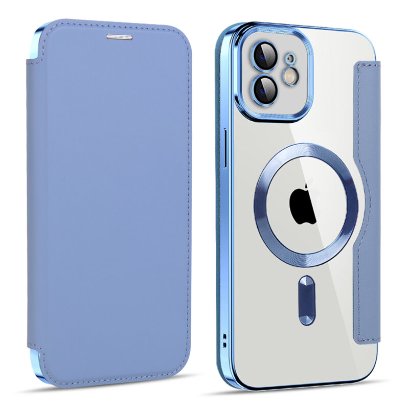 Husa iPhone 11 Techsuit SmartMag Book Case, bleu