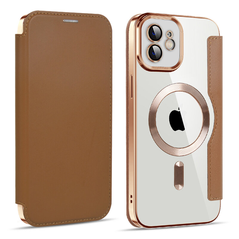Husa iPhone 11 Techsuit SmartMag Book Case, maro
