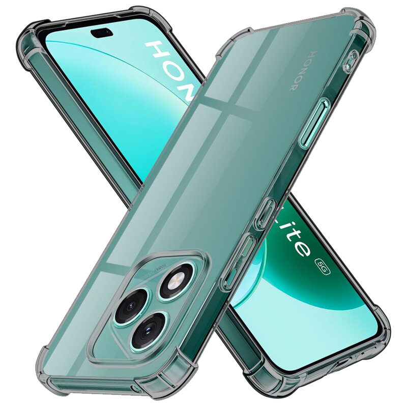 Husa Honor 400 Lite Techsuit Shockproof Clear Silicone, fumuriu