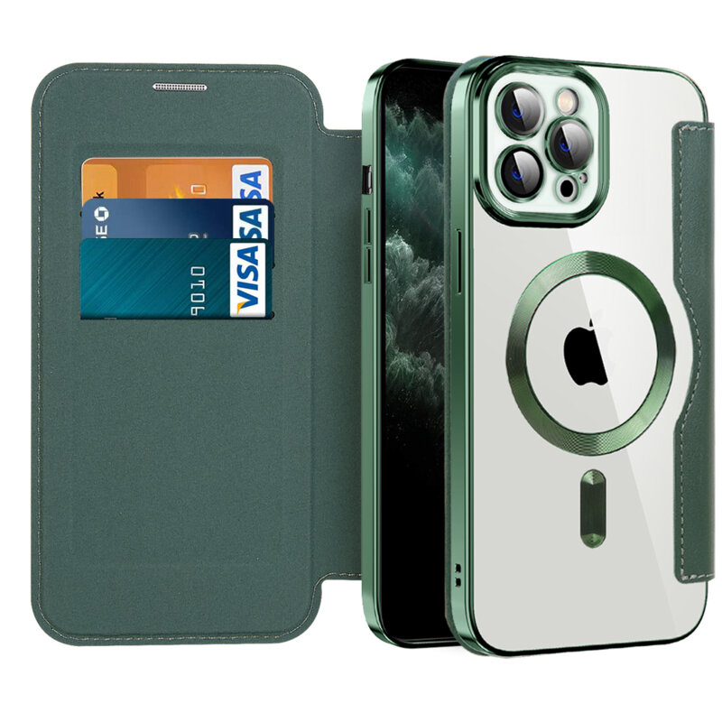 Husa iPhone 11 Pro Max Techsuit SmartMag Book Case, verde