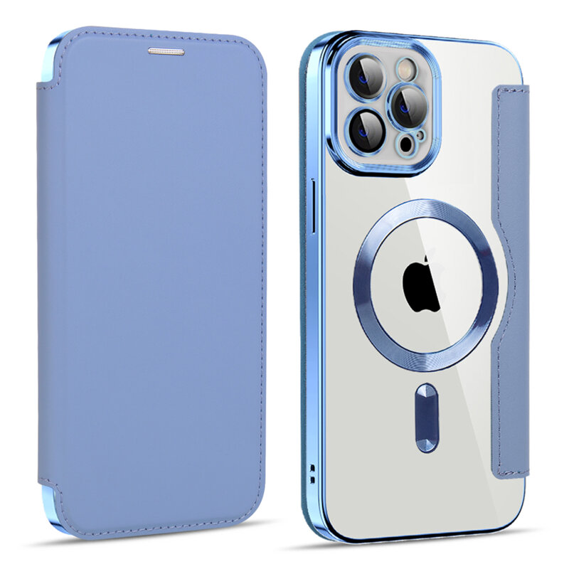 Husa iPhone 11 Pro Max Techsuit SmartMag Book Case, bleu