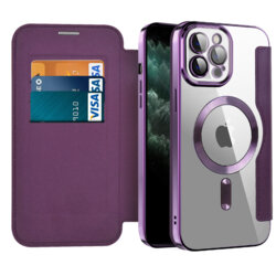 Husa iPhone 11 Pro Max Techsuit SmartMag Book Case, mov