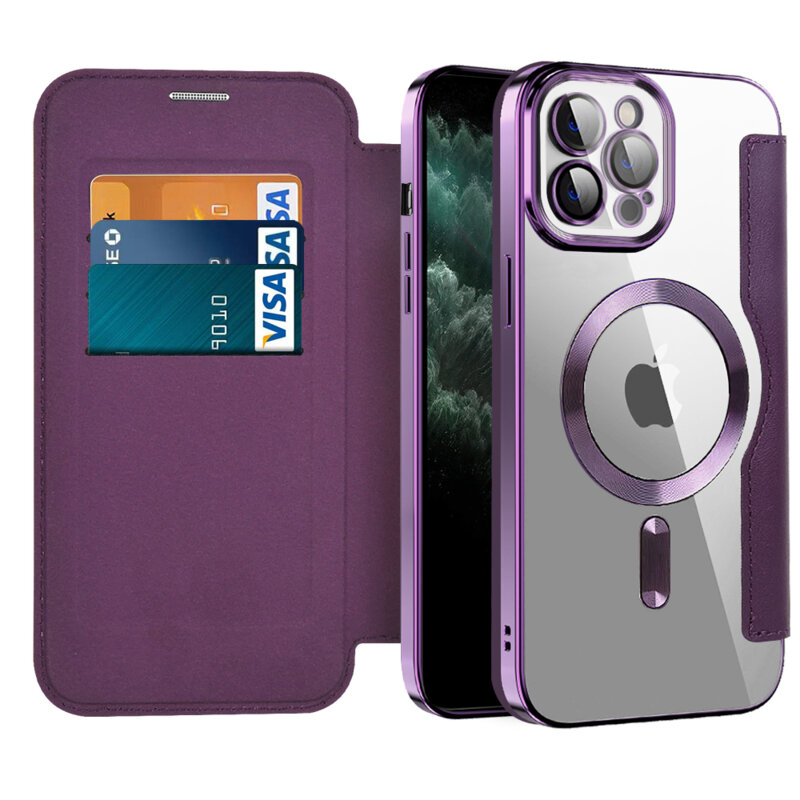 Husa iPhone 11 Pro Max Techsuit SmartMag Book Case, mov